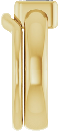 14K Yellow 8 x 6 mm Emerald Half Bezel Solitaire Engagement Ring Mounting (9)