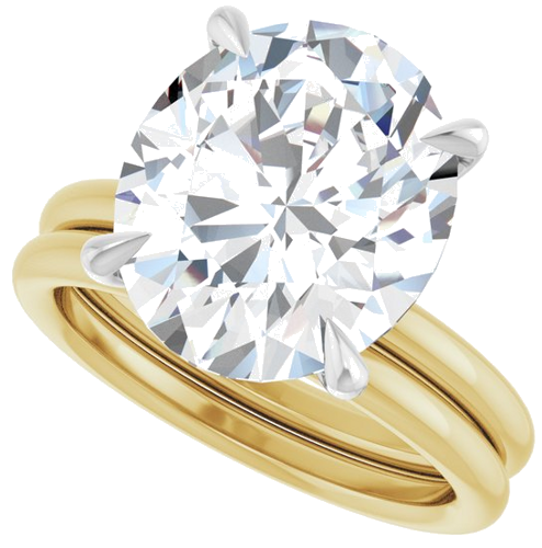 Sužadėtuvių Žiedas „Claw-Prong Solitaire“ 14k yellow/white gold Oval 13mm x 11mm (10)