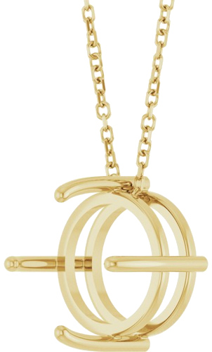 14K Yellow 10 mm Round Cabochon 16-18  Necklace Mounting (2)