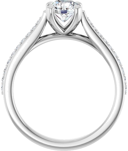 Sužadėtuvių Žiedas 14k white gold Round 6mm (2)