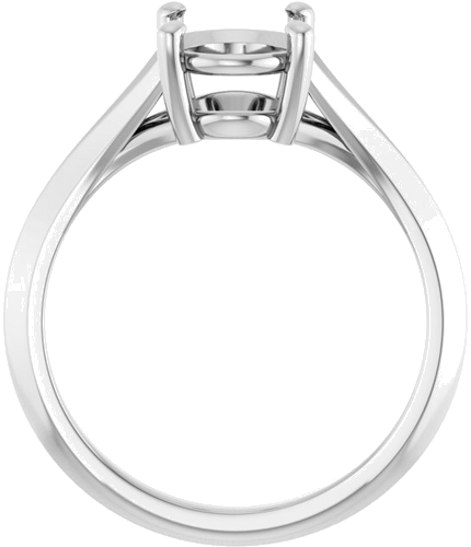 Sužadėtuvių Žiedas „Solitaire Split Shank“ 10k white gold Oval 9mm x 7mm (2)