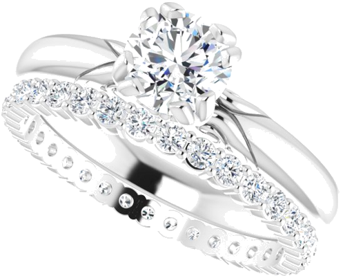 Sužadėtuvių Žiedas „Split-Prong Solitaire“ 14k white gold Round 5.8mm (10)