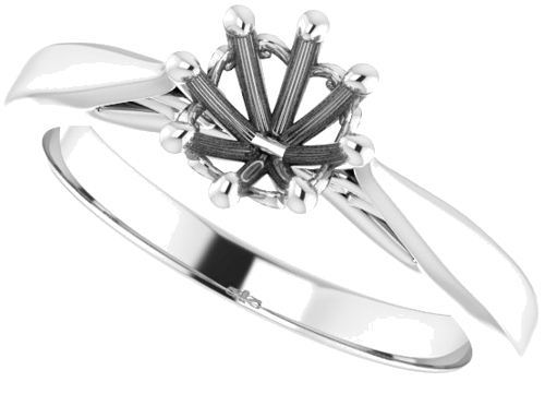 14K White 5.8 mm Round Solitaire Engagement Ring Mounting (5)