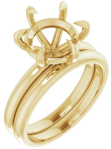 Sužadėtuvių Žiedas „Claw-Prong“ 14k yellow gold Round 10mm (6)