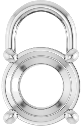 Pakabukas „Solitaire“ 14k white gold Round 8mm (1)