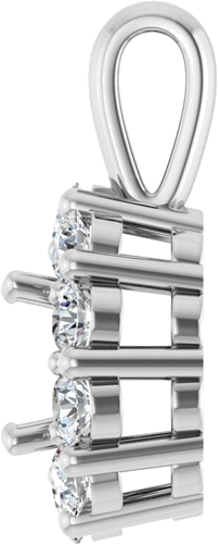 Pakabukas „Halo-Style“ 14k white gold Round 5.5mm (3)