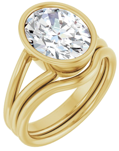 Sužadėtuvių Žiedas „Bezel-Set Solitaire“ 18k yellow gold Oval 11mm x 9mm (6)