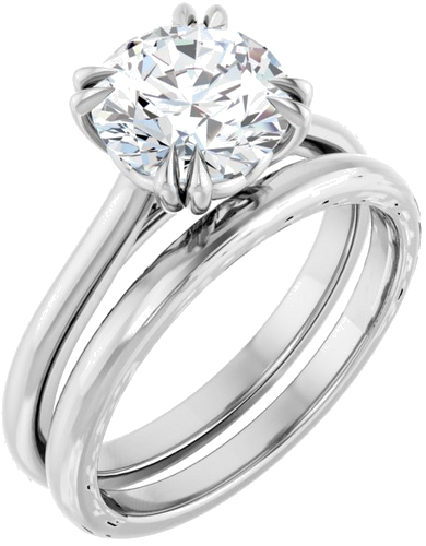 Sužadėtuvių Žiedas „Solitaire“ 950 Platinos Round 8mm (6)