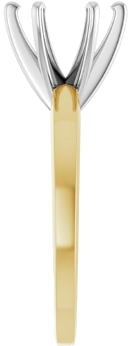 Sužadėtuvių Žiedas „Solitaire“ 585 Baltojo Ir Geltonojo Aukso Round 7.8mm x 8.6mm (4)