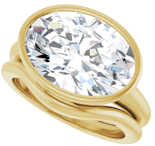 Sužadėtuvių Žiedas „Bezel-Set Solitaire“ 14k yellow gold Oval 14mm x 10mm (10)