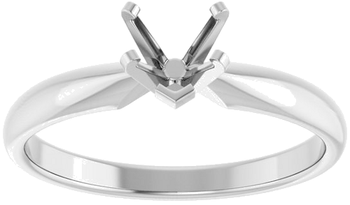 Sužadėtuvių Žiedas „Solitaire“ 14k white gold Heart 5mm (3)