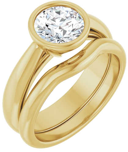 Sužadėtuvių Žiedas „Bezel-Set Solitaire“ 14k yellow gold Round 7mm (6)