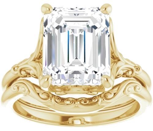 14K Yellow 10x8 mm Emerald Solitaire Engagement Ring Mounting (8)