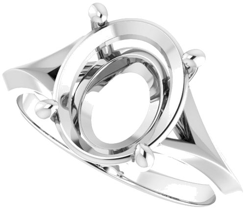 Sužadėtuvių Žiedas „Solitaire“ 585 Baltojo Aukso Oval 11mm x 9mm (5)