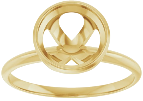 14K Yellow 8.2 mm Round Solitaire Engagement Ring Mounting (3)