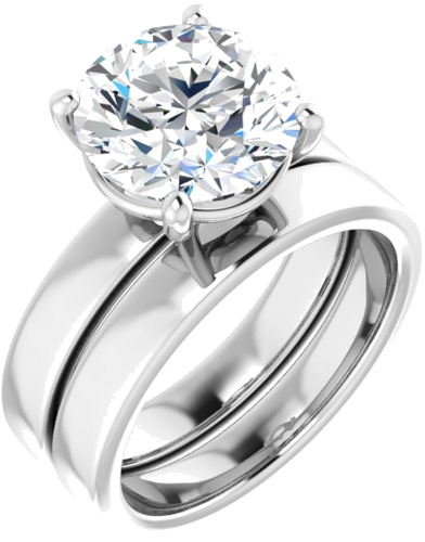 Sužadėtuvių Žiedas „Solitaire“ 14k white gold Round 10mm (6)