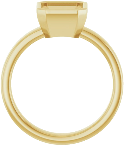 Sužadėtuvių Žiedas „Bezel-Set Solitaire“ 10k yellow gold Emerald 9mm x 7mm (2)