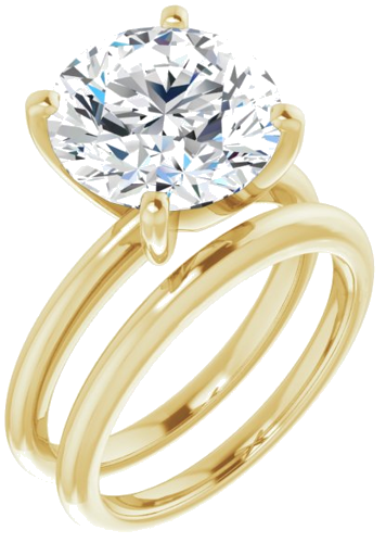 14K Yellow  11 mm Round Solitaire Engagement Ring Mounting (6)