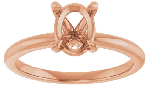 Sužadėtuvių Žiedas „Claw-Prong“ 14k rose gold Oval 8mm x 6mm (3)