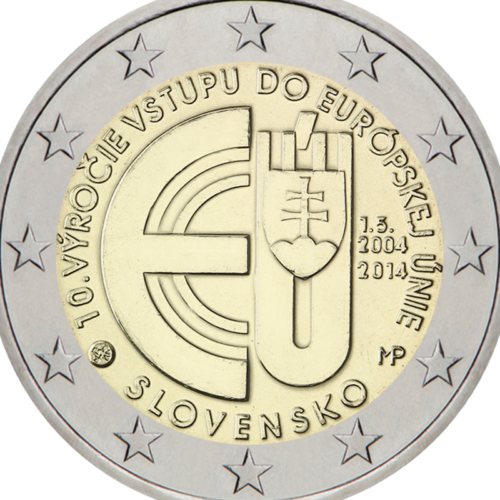2014 Slovakija Įstojimo į ES 10 m. jubiliejus 2 eurų moneta (2)