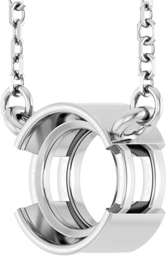 Pakabukas „Half-Bezel Solitaire“ 14k white gold Round 6.5mm (2)
