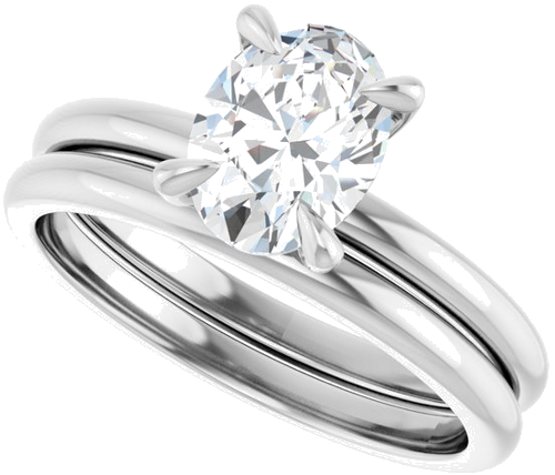 Sužadėtuvių Žiedas „Solitaire“ 950 Platinos Oval 8mm x 6mm (10)
