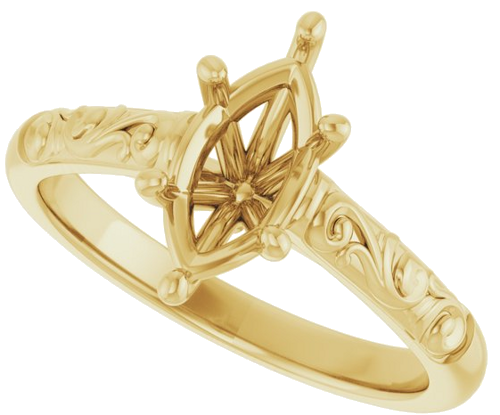 Sužadėtuvių Žiedas „Solitaire“ 14k yellow gold Marquise 10mm x 5mm (5)