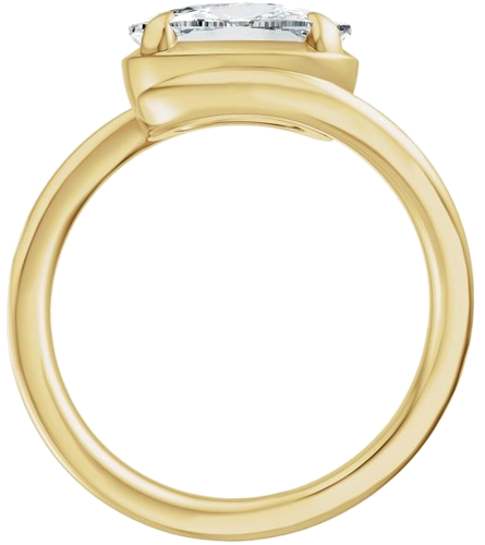 Sužadėtuvių Žiedas „Claw-Prong Solitaire Bypass“ 14k yellow gold Elongated Cushion 9mm x 7mm (2)