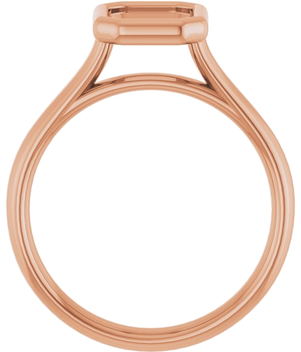 Sužadėtuvių Žiedas „Bezel-Set Solitaire“ 10k rose gold Emerald 8mm x 6mm (2)