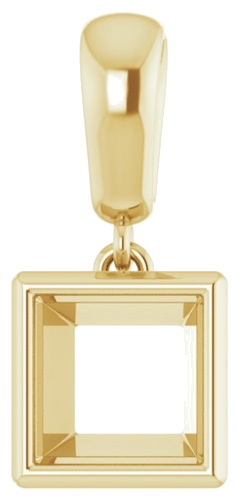 Pakabukas „Bezel-Set“ 585 Geltonojo Aukso Square 6mm (1)