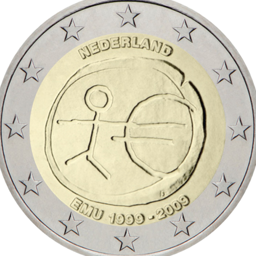 2009 Nyderlandai EMU 2 eurų moneta (2)