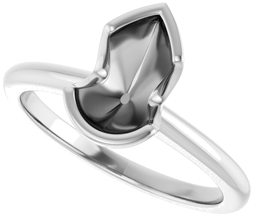 Sužadėtuvių Žiedas „Half-Bezel“ 14k white gold Pear 9mm x 6mm (5)