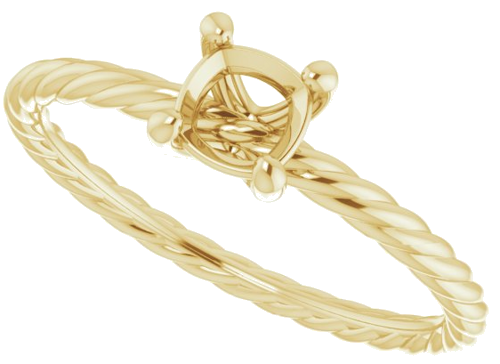Sužadėtuvių Žiedas „Solitaire Rope“ 10k yellow gold Cushion 5mm (5)
