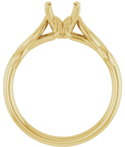 14K Yellow  6.5 mm Round Solitaire Engagement Ring Mounting (2)