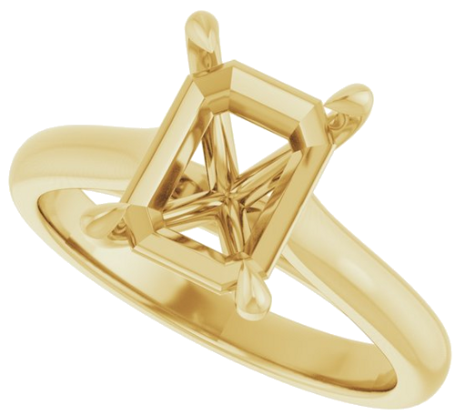 Sužadėtuvių Žiedas „Claw-Prong“ 14k yellow gold Emerald 9mm x 7mm (5)