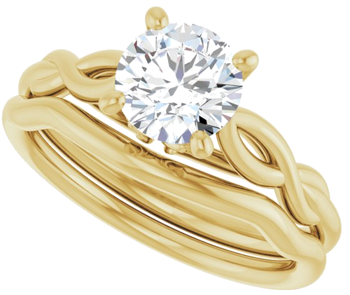14K Yellow  6.5 mm Round Solitaire Engagement Ring Mounting (10)