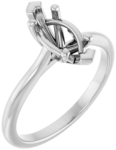 Sužadėtuvių Žiedas „Solitaire“ 14k white gold Marquise 10mm x 5mm (1)