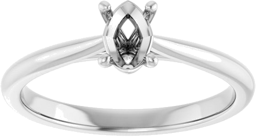 Platinum 6x4 mm Oval Solitaire Engagement Ring Mounting (3)