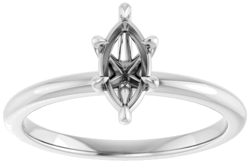 Sužadėtuvių Žiedas „Claw-Prong“ 14k white gold Marquise 8mm x 4mm (3)
