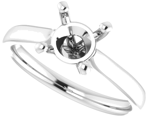 Sužadėtuvių Žiedas „Solitaire“ 585 Baltojo Aukso Round 7mm (5)