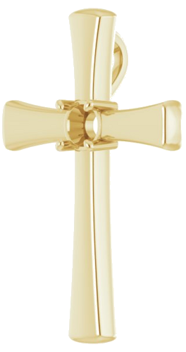 Pakabukas „Cross“ 14k yellow gold Round 4.4mm (2)