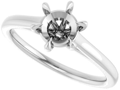 Sužadėtuvių Žiedas „Claw-Pong“ 14k white gold Round 6.5mm (5)