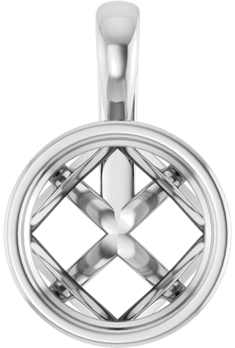 Pakabukas „Solitaire“ 14k white gold Round 9.4mm (1)