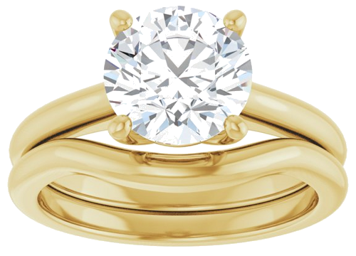 18K Yellow 8.2 mm Round Solitaire Engagement Ring Mounting (8)