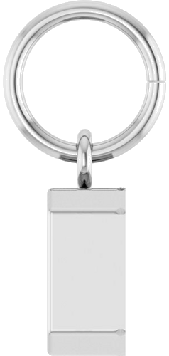 Pakabukas „Bezel-Set Solitaire Charm“ 10k white gold Emerald 6mm x 4mm (3)