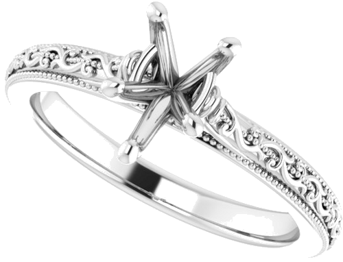 Sužadėtuvių Žiedas „Solitaire Sculptural“ 10k white gold Pear 8mm x 5mm (5)