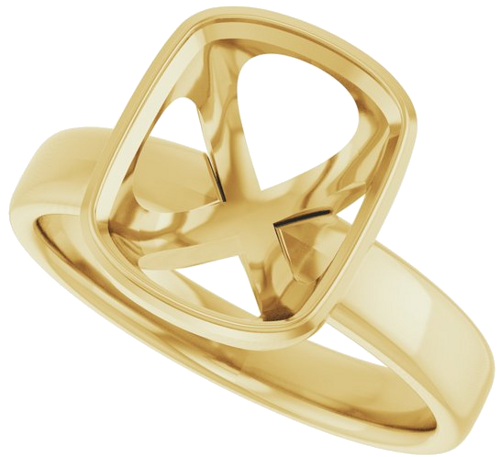 Sužadėtuvių Žiedas „Bezel-Set Solitaire“ 14k yellow gold Elongated Cushion 11mm x 9mm (5)