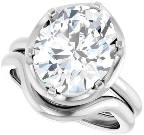 Sužadėtuvių Žiedas „Solitaire“ 14k white gold Oval 12mm x 10mm (10)