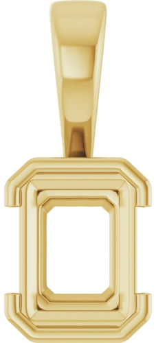 14K Yellow 8x6 mm Emerald Pendant Mounting (1)