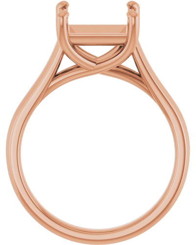 Sužadėtuvių Žiedas „Solitaire“ 14k rose gold Square 8mm (2)